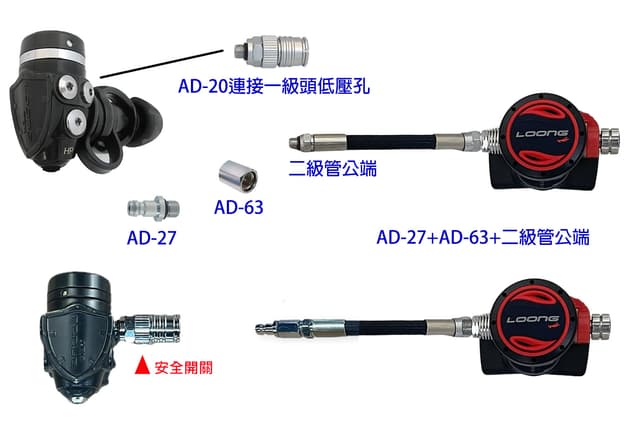 公端SEAQUEST BC快卸接頭  3/8-24 UNF-2A